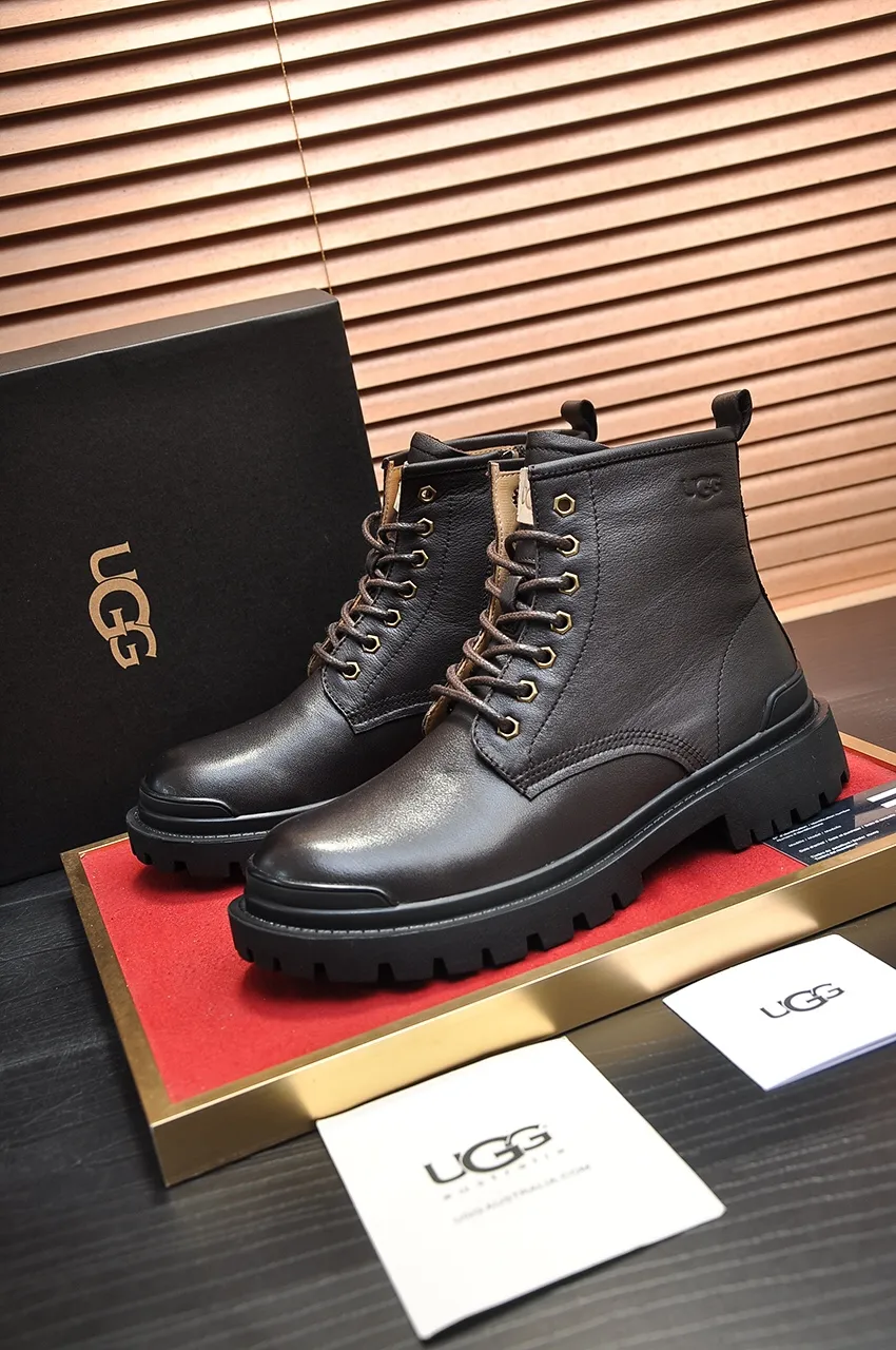Men's shoes 💰640💶 [UGG] (full wool lining) top-end high-quality fur-in-one warm snow boots from Australia's warm luxury brand men's shoes, UGG-5877 official website synchronized, made of imported cowhide, carefully sewn...Imported rubber foam outsole (comfortable, soft, wear-resistant) The quality is really great...Exquisite workmanship, you can't put it down at first sight, available in sizes 39-44